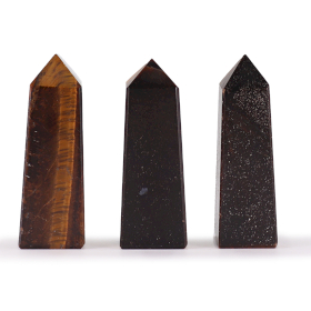 Pointes Obélisques en Gemme env. 5 cm – Œil de Tigre