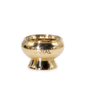 Pot d\'encens au charbon - Triple lune pentagramme