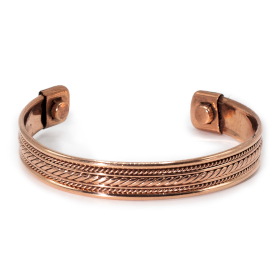 6x Bracelets larges cuivre avec aimants (assortiment varié)