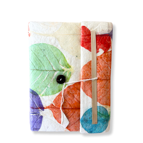 Grand carnet papier Lokta feuilles colorées