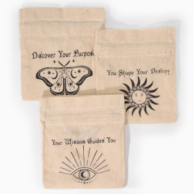 12x Pochettes Ésotériques - Naturelles & Noires (3 Designs x 4 )