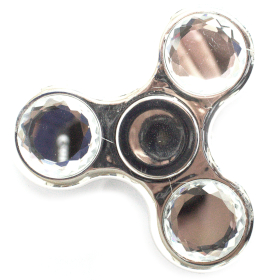 12x Fidget Spinner en métal – Argent & Cristal