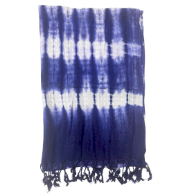 4x Foulard Bohème Java Art - Rayures Indigo - 62x200 cm