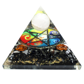 Pyramide d\'orgonite - Pentagone de minuit - 70 mm
