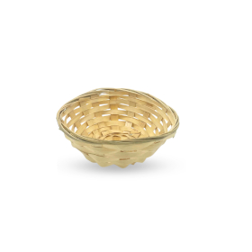 10x Paniers ronds en bambou – 15x5 cm