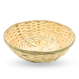 10x Paniers ronds en bambou – 30x9 cm