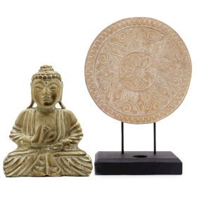 Ensemble Bouddha Feng Shui - Mandala Classique - Naturel