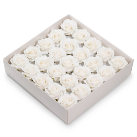 25x Fleur de Savon - Rose Romantique - Blanche