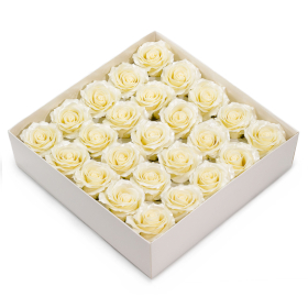 25x Fleur de Savon - Rose Décorative - Bord Soie - Fleur de Perle Nuptiale