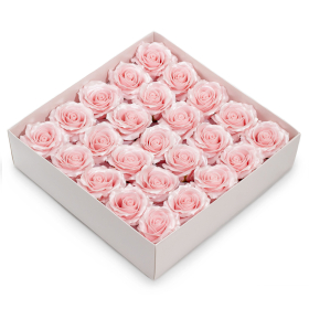 25x Fleur de Savon - Rose Décorative - Bord Soie - Rose Poudré