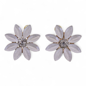 Boucles d’Oreilles Fleurs – Perle en Verre