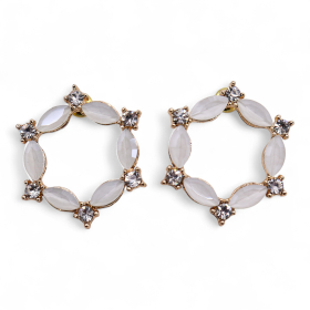 Boucles d’Oreilles Anneaux – Perle en Verre
