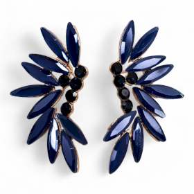 Boucles d’Oreilles Fées – Bleu Royal en Verre