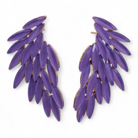 Boucles d’Oreilles Ailes d’Ange – Lavande en Verre