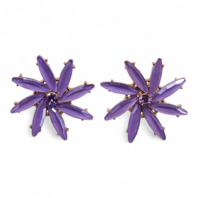 Boucles d’Oreilles Fleurs – Lavande en Verre