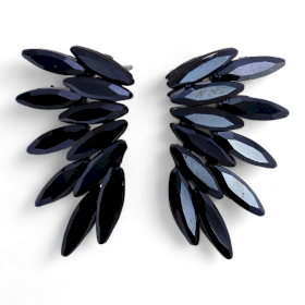 Boucles d’Oreilles Fées – Noir de Jais en Verre