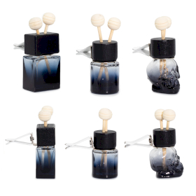 12x Diffuseur voiture grille d’aération 8 ml (3 modèles x 4) - Noir