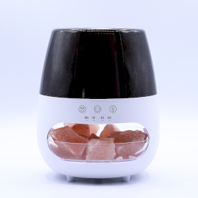 Diffuseur d\'Arômes Effet Flamme en Pierre de Sel - Blanc USB - Changement de Couleur et Minuterie