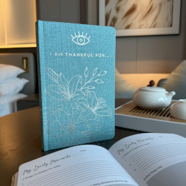 Journal de gratitude rigide 120 pages Bleu & Doré