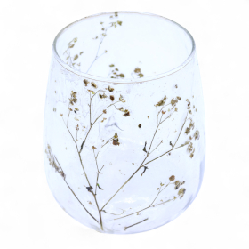 4x Porte-bougie vase en verre floral – Marguerite – 12x11 cm