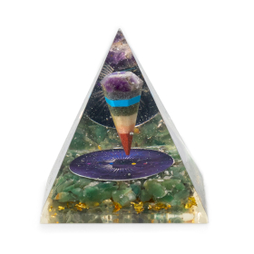 Pyramide orgonite moyenne 7x6 cm – Pendule – Aventurine verte