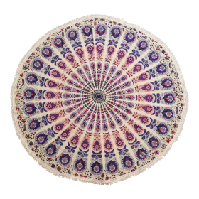 Petite tenture ronde mandala (130 cm) – Paon Violet