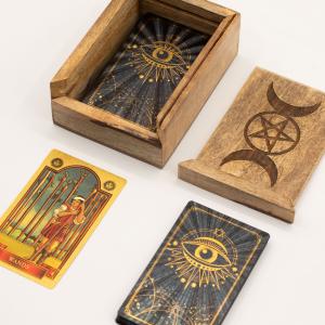 Vente en gros de Boîtes de Tarot en Bois de Manguier avec Porte-Cartes par AW Artisan France 