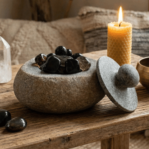 Pot d’ancrage en pierre de rivière naturelle – Aw Artisan France Grossiste artisanat indonésien