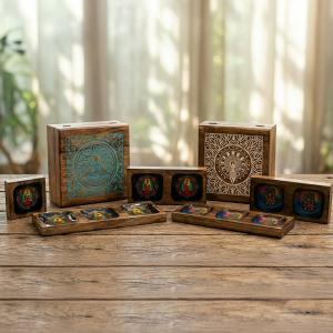 Boîtes et Plateaux en Bois bouddha