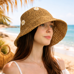 Chapeau en Paille Bohème – Collection Nomad Sari par AW Artisan France Grossiste 