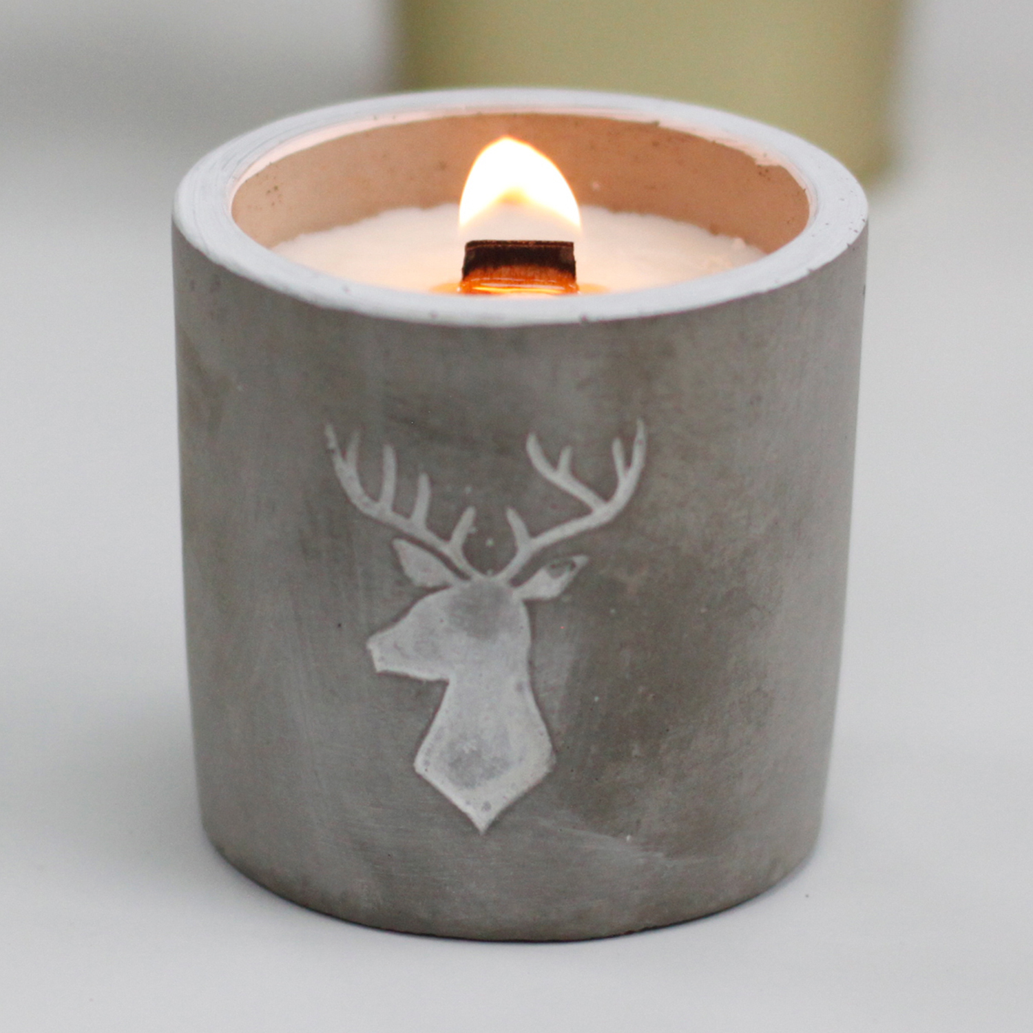 Bougies en Béton Mèche en Bois - AWArtisan France