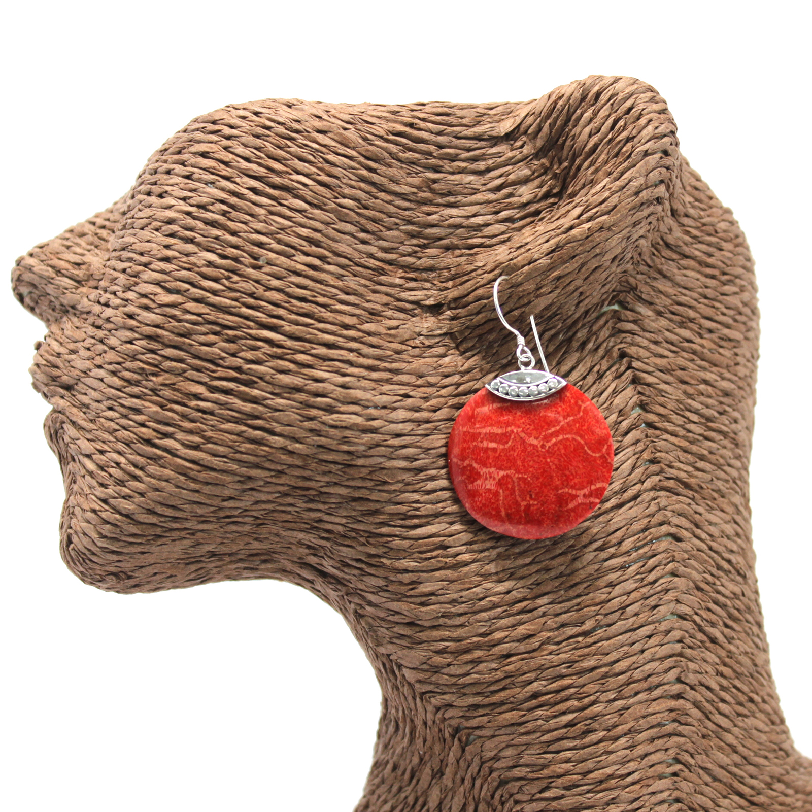 Boucle d'oreille imitation Corail - AWArtisan France