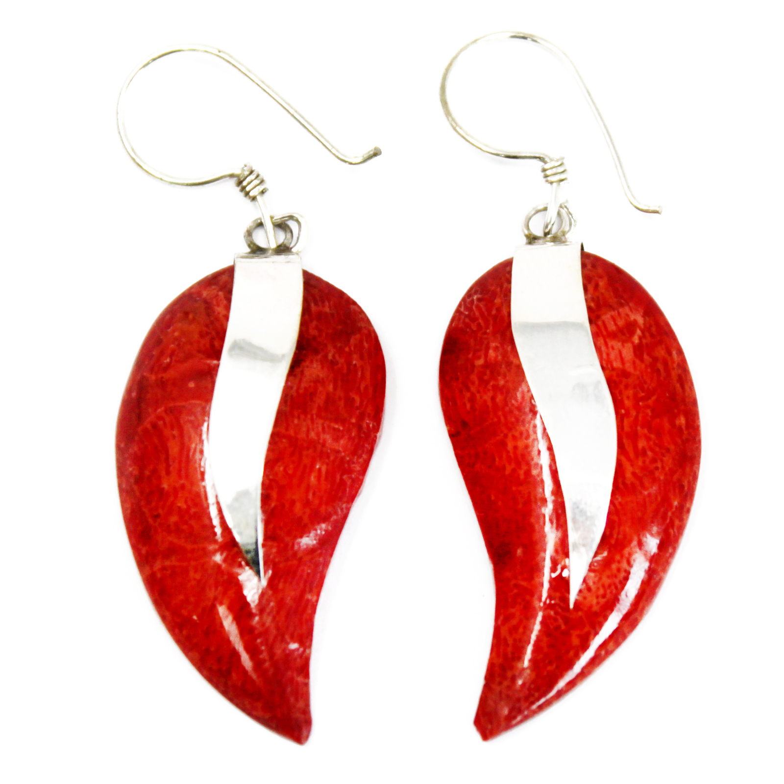 Boucle d'oreille imitation Corail - AWArtisan France