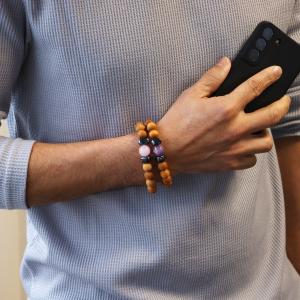 Bracelets de Chakra en Cèdre avec Gemme de vente en gros