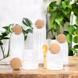 Bocaux en Verre avec Couvercle en Bambou