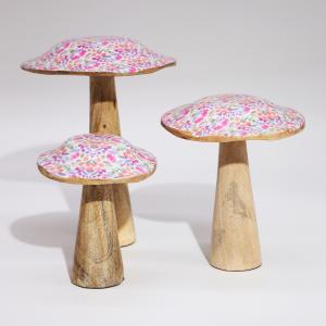 Revente champignon en bois décoration