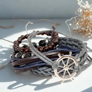 Grossiste sets de bracelets pour hommes en cuir par AW Artisan France