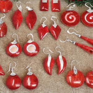 Grossiste Boucles d'oreille imitation Corail - AW Artisan France