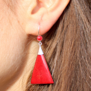 Boucles d'oreille imitation Corail - AW Artisan France grossiste bijoux artisanaux